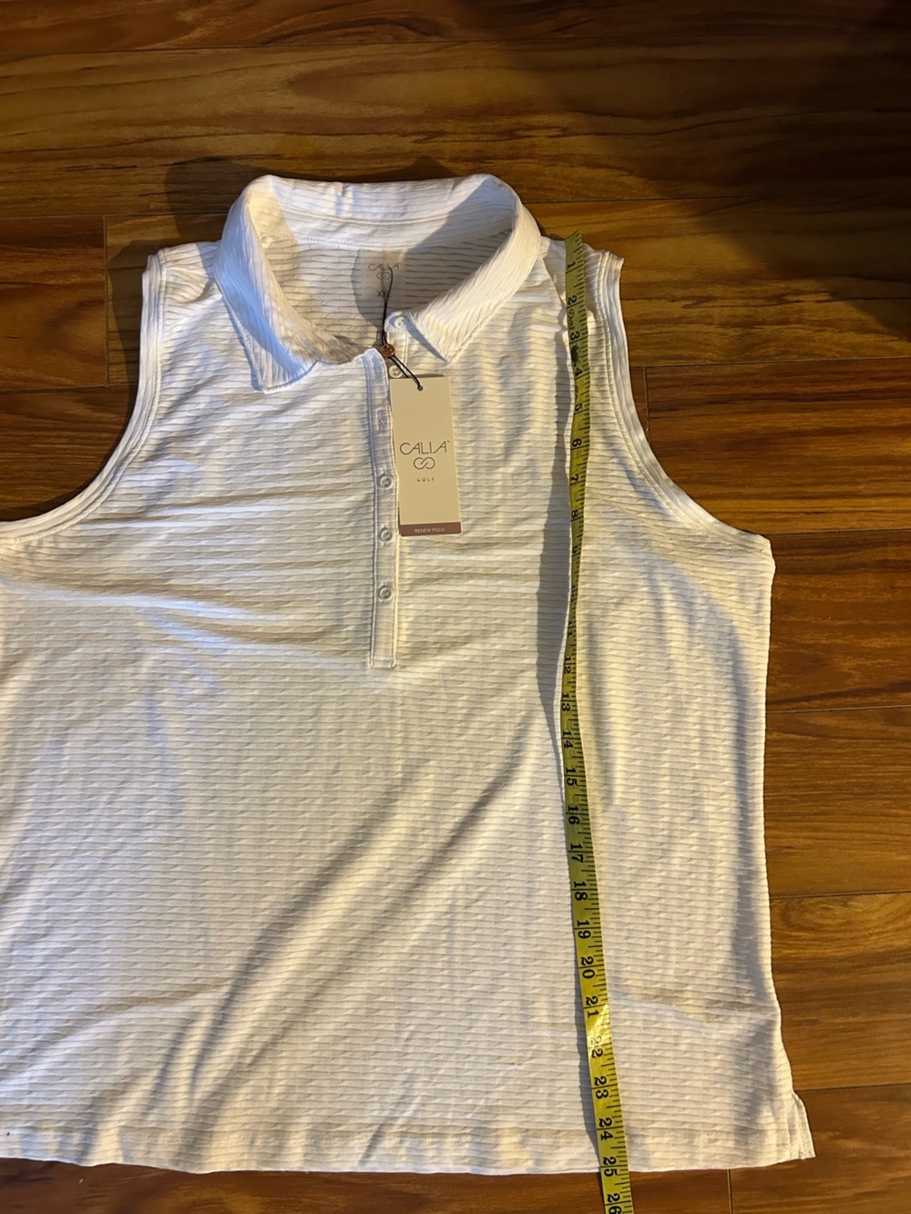 Calia golf white renew sleeveless Polo Top - Classic Collared Knit. XXL - Picture 15 of 16